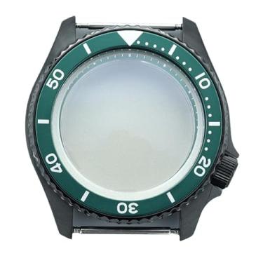 Imagem de FEIYASHI Relógio preto masculino de 42,5 mm, caixa de aço, bisel de cerâmica, vidro de safira para NH35 NH36/34, peças de relógio de coroa 3,8, NH35 NH34/36/38 Movimento + anel capítulo verde 11