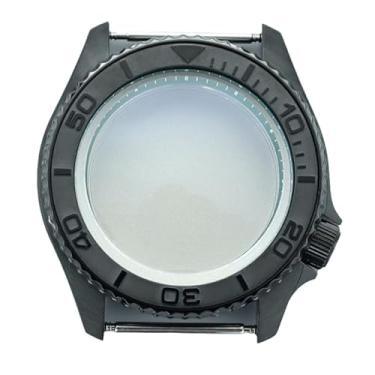 Imagem de FEIYASHI Relógio preto masculino de 42,5 mm, caixa de aço, bisel de cerâmica, vidro de safira para NH35 NH36/34, peças de relógio de coroa 3,8, NH35 NH34/36/38 Movimento + Anel Capítulo Verde 1, Caixa