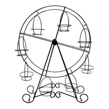 Imagem de Suporte de bolo de metal roda gigante suporte de cupcake casamento festa de aniversário suporte de bolo rack de exibição de cupcake lanches sobremesa suporte de bolo prato de bolo doces cupcake