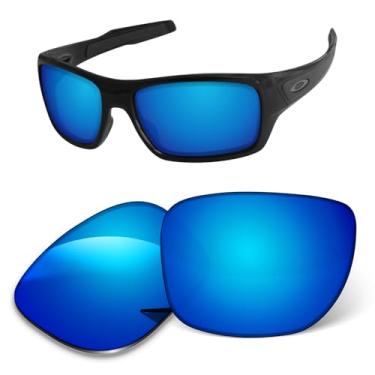 Imagem de Lentes de substituição de 1,6 mm compatíveis com óculos de sol Oakley Turbine OO9263, antiarranhões e resistentes a impactos (espelhado azul gelo)