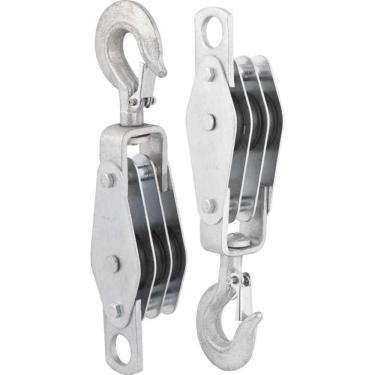 Imagem de Moitão Cadernal 650kg 3 Roldanas 45x10mm Com 2 Peças Vonder