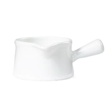 Imagem de Conjunto de potes de leite de cerâmica de 165 ml, 250 ml, com alça (4 cores), jarras fofas para café, geléia, xarope (branco, 165 ml)