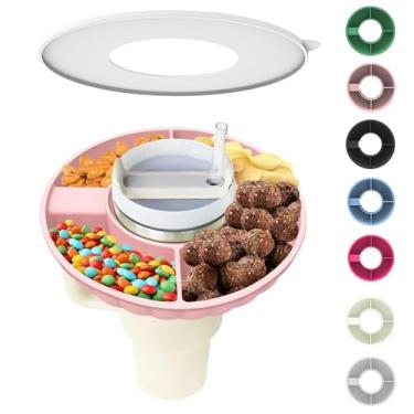 Imagem de WVNWVN Tigela de Lanche para Copo Stanley, Bandeja de Lanche de Silicone com Tampa Compatível com Copo Stanley de 30 Oz, Anel de Lanche Reutilizável Adequado para Porta-Copos de Ca (30 Onças, 1 Peça)