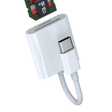 Imagem de Leitor de cartão SD USB C (2 em 1) Adaptador de memória para câmera Micro SD TF compatível com Samsung Galaxy para Apple para iPhone15 Pro Max para iPad Air, MacBook, Tipo-C Compact Flash Drive