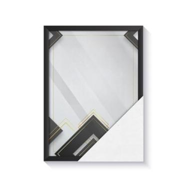Imagem de Moldura Quadro, Porta Retrato de Parede, com Acetato DecoraçãO, para Sala Quarto Cozinha EscritóRio, Preto e Branco(A3 30x42 Vidro Mold. Preta)