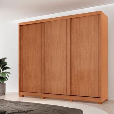Imagem de Guarda-roupa Casal 100% Mdf 3 Portas de Correr 4 Gavetas com 6 Pratele
