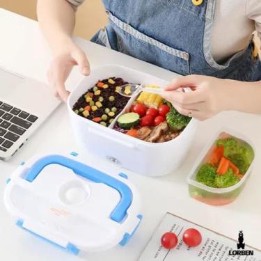 Imagem de Marmita Elétrica Portátil Azul Aquecedor De Alimentos 110-220v - LUNCH
