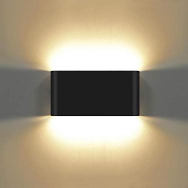 Imagem de Kawell Arandela de parede moderna à prova d'água de 12 W, lâmpada de parede de alumínio com iluminação de LED para ambientes internos e externos para banheiro, sala de estar, quarto, corredor, varanda