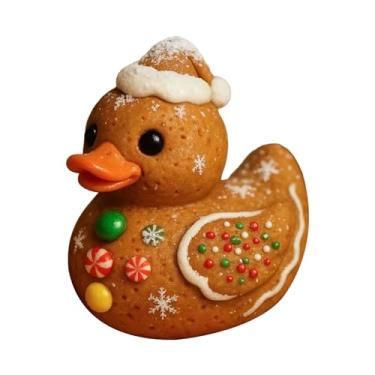 Imagem de Rrlihjgu Patos de Borracha de Temporada,Pequenos Patos de Gengibre Natalino | Decoração para Secretária com Textura de Bengala Doce e Árvore de Natal para Local de Trabalho Festas Balcão Quarto