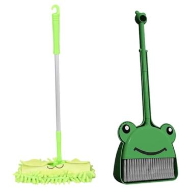 Imagem de PRETYZOOM Conjunto de mini vassoura e esfregão para meninos e meninas, ferramentas de limpeza, vassoura para meninos e meninas, conjunto de limpeza infantil, desenvolve coordenação olho-mão
