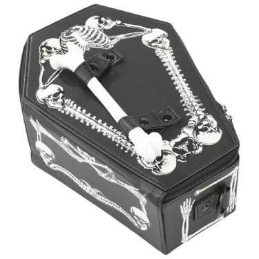 Imagem de Lyuxhetaokdiq Bolsa tiracolo feminina exclusiva e exclusiva bolsa de ombro masculina PVC estranho horror gótico Halloween caveira bolsa, 2 Branco