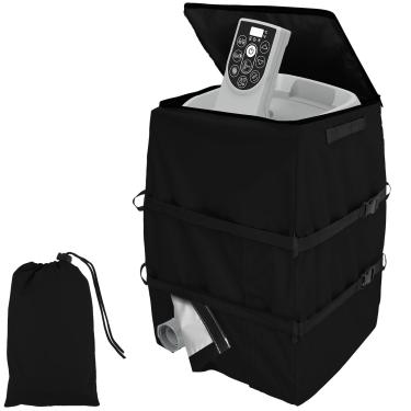 Imagem de LCZNXJJY Capa de bomba de aquecimento de spa para banheira de hidromassagem à prova d'água capa de bomba de hidromassagem com abertura de zíper para bomba de hidromassagem inflável com 3 banheiras de