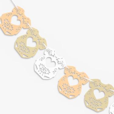 Imagem de AmazingSpark 12 peças de decoração de chá de bebê de papel picado, body lindo mexicano Cielito com cordão de pendurar faixa de guirlanda para festa de chá de bebê neutro de gênero (cor elegante)