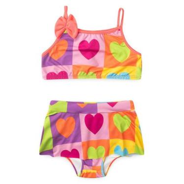 Imagem de Conjunto Biquíni Infantil Menina Pink Top Alcinha com Laço e Calcinha 