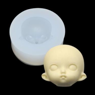 Imagem de Molde de silicone para rosto de boneca, rosto humano, molde de silicone 3D, cabeça de boneca, molde de argila de polímero em miniatura para boneca BJD DIY (estilo X)