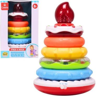 Imagem de Brinquedo Pirâmide Empilhar Argolas Com Som Luz - Castela - Castela Br