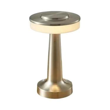 Imagem de Luminária De Mesa Táctil De Metal Recarregável Por USB Luz Ambiente Po