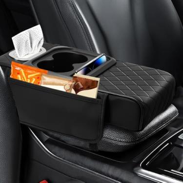 Imagem de Organizador Universal de Almofada de Apoio de Braço para Varro, Almofada de Console Central Universal com caixa de armazenamento, Capa de Apoio de Braço de Couro para Carro