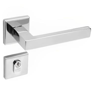 Imagem de Conjunto De Fechadura 455 Em Inox Externa St255 Roseta 333 De Inox Polido - 43106039-0...
