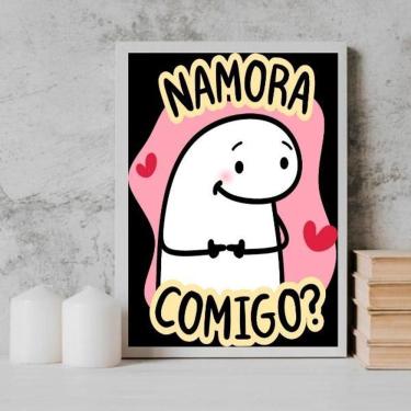 Imagem de Quadro Pedido Namoro Namora Comigo 33X24Cm - Com Vidro