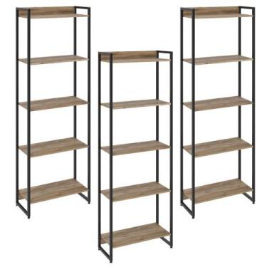 Imagem de Kit 3 Estantes Multiuso Escritório Industrial 5 Prateleiras Areta 186x