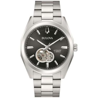 Imagem de Bulova Relógio masculino clássico Surveyor automático com 3 ponteiros, recurso de corte...