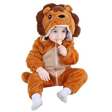 Imagem de BJWEO Lindo traje de Natal para bebês e meninos, fantasia de Halloween, macacão de inverno para recém-nascido, cosplay, 03 - leão, 110 (24-30 M)