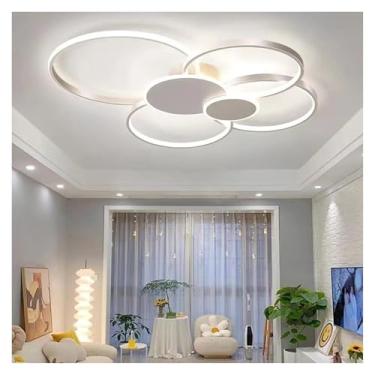 Imagem de Luminária de teto LED moderna, regulável com controle remoto, lustres pretos, luminária de teto semi-embutida, para quarto, sala de estar, cozinha, sala de jantar, escritório, luminária de t