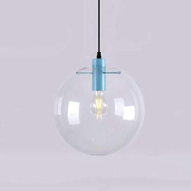 Imagem de Luminárias pendentes de teto de bola de vidro de metal, lâmpadas de suspensão de luxo de alta transmissão de luz europeias, luminárias de teto de arte de tema pós-moderno nórdico, luminárias