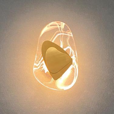 Imagem de Luminária de parede de cristal 8W LED luminária de parede interna 3 cores 3000K/4000K/6000K Luminária de cabeceira oval feita de chassi de metal dourado lâmpada de decoração de cristal para