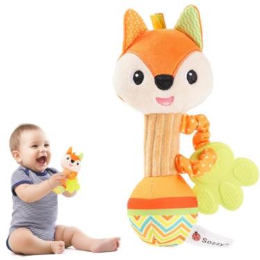 Imagem de Teethers Brinquedo Chocalho Tecido Mordedor Para Bebe (Raposa, Unico)
