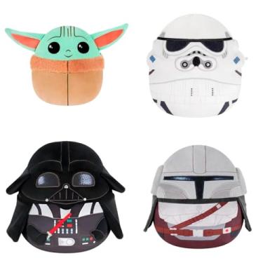 Imagem de Pelúcia Star Wars 20 cm – Darth Vader, Mandalorian, Stormtrooper e Baby Yoda | Super Macias e Colecionáveis Estilo Squishmallow - Envio Aleatório (1 Unidade)