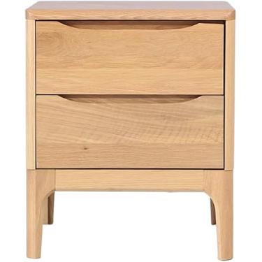 Imagem de Mesa De Cabeceira 2 Gavetas Quarto Madeira Maciça Mesa De Cabeceira De Carvalho Branco Cabine Armário De Armazenamento Multifuncional, B