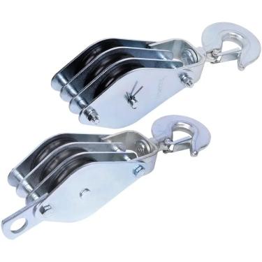 Imagem de Moitão Cadernal 1200Kg 3 Roldanas 80x16mm Par Worker