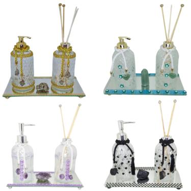 Imagem de Kit Lavabo Pedra Natural Difusor Saboneteira-Escolha a Pedra