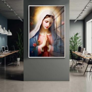 Imagem de Quadro Decorativo com Moldura e Acrilico Cristal Vidro Nossa Senhora A