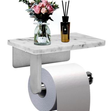 Imagem de Suporte de papel higiênico Nodafuer Prateleira de mármore natural de 1