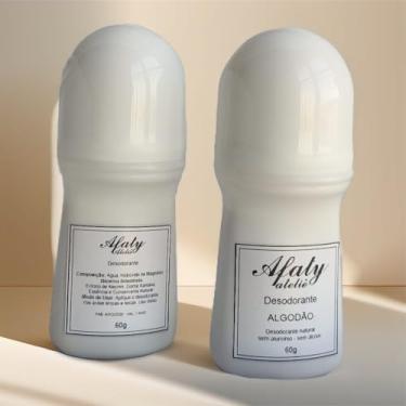 Imagem de Kit com 2 Desodorante Roll-On Natural – Algodão | 60g - Afaty Ateliê