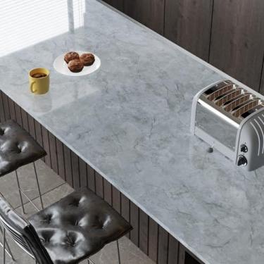 Imagem de VaryFloral Papel de contato de mármore granito, bancadas brilhantes, papel de parede de mármore à prova d'água para banheiro, cozinha, mesa, bancada, coberturas pré-coladas de vinil de mármore