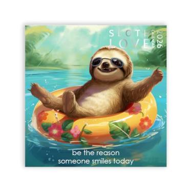 Imagem de Calendário de preguiça 2026, calendário de parede grande de 30,5 x 30,48 cm, calendário de parede mindfulness, presente inspirador de preguiça