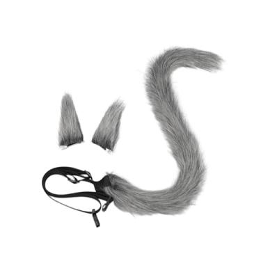 Imagem de Colaxi Faixa de cabeça com orelhas de gato, cosplay, gatos, fantasias, conjunto para shows, baile de máscaras de Halloween, Cinza