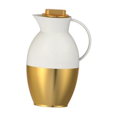 Imagem de IEUDNS Garrafa térmica isolada para café, chaleira, 1 litro, enfeite para inauguração de casa, jarra de água, bule, garrafa térmica, Branco