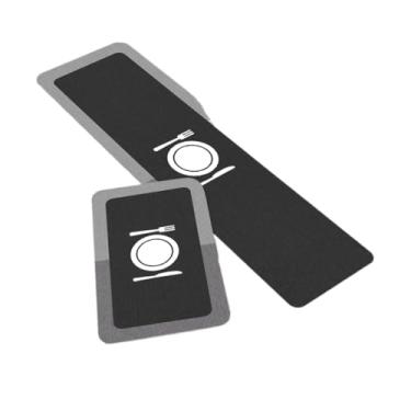 Imagem de Kit 2 Tapetes Cozinha Antiderrapante Poliester Estampas Modernas Segurança(TPCOZ5141)