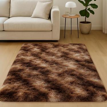 Imagem de Carpete, Tapete Sala Grande, 1,00x1,50 Sala Quarto Felpudo Premium，Antiderrapantes e Macios(Marrom Mesclado)