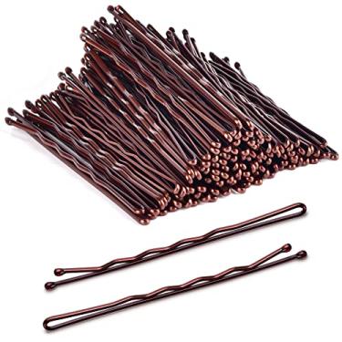 Imagem de Pinos grandes marrons, Morglles 7 cm Grampos de cabelo jumbo marrom longos bobby pins para cabelos grossos para mulheres meninas com caixa - 120 unidades