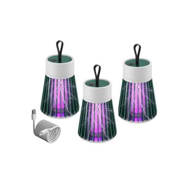 Imagem de Luminária Led Mosquiteiro Bateria Interna Sem Radiação Armadilha De Insetos Repelente Eletrônico UV(3)