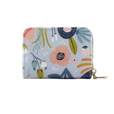 Imagem de Porta-cartões de crédito para mulheres, 11 compartimentos com zíper, carteira para cartão de crédito, impressão premium, elegante, porta-cartões de viagem, Azul, Lazer