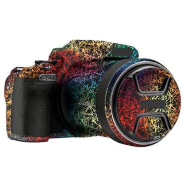 Imagem de COOLPIX P1100 Película Protetora de Vinil Película Protetora de Vinil Capa Decalques para Nikon COOLPIX P1100 (Splash Rainbow Black)