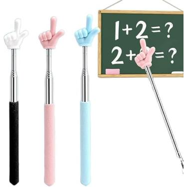 Imagem de Bastão de dedo de ponteiro, ponteiro de professores, bastão extensível de ponteiro de mão, mini bastão retrátil de sala de aula para professores de jardim de infância da escola primária, para