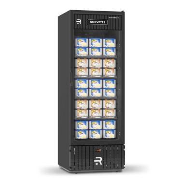 Imagem de Expositor Vertical para Sorvetes Refrimate 570 Litros Porta Vidro Preto 220V VCS570PVB